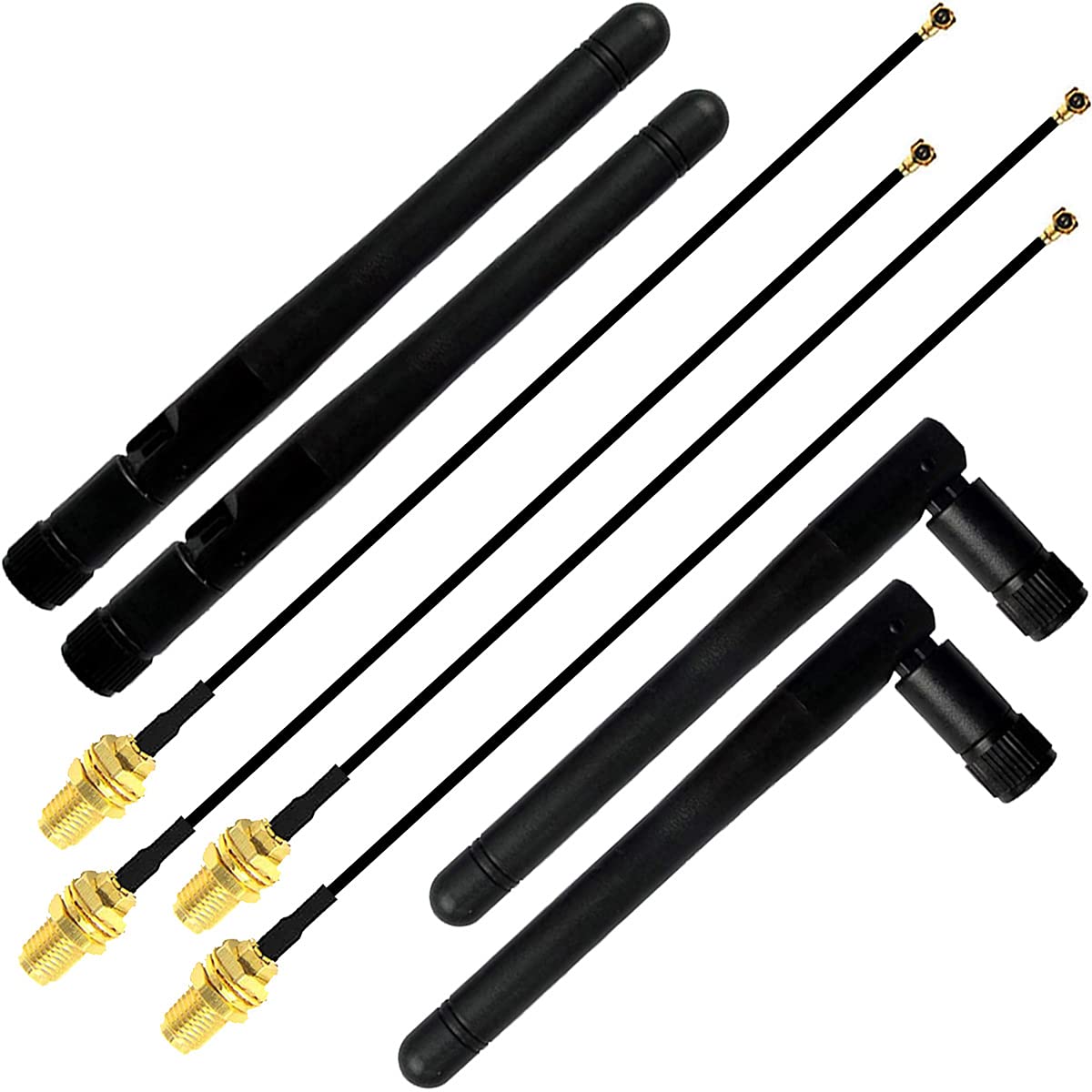 Youmile 4 Stücke WiFi SMA Weiblich Antenne WLAN Antenne 3dBi 2,4GHz + 4 Stücke 15cm IPEX IPX SMA Weiblich Pigtail für WLAN Karte/WLAN-Router Youmile 4 Stücke WiFi SMA Weiblich Antenne WLAN Antenne 3dBi 2,4GHz + 4 Stücke 15cm IPEX IPX SMA Weiblich Pigtail für WLAN Karte/WLAN-Router von Youmile