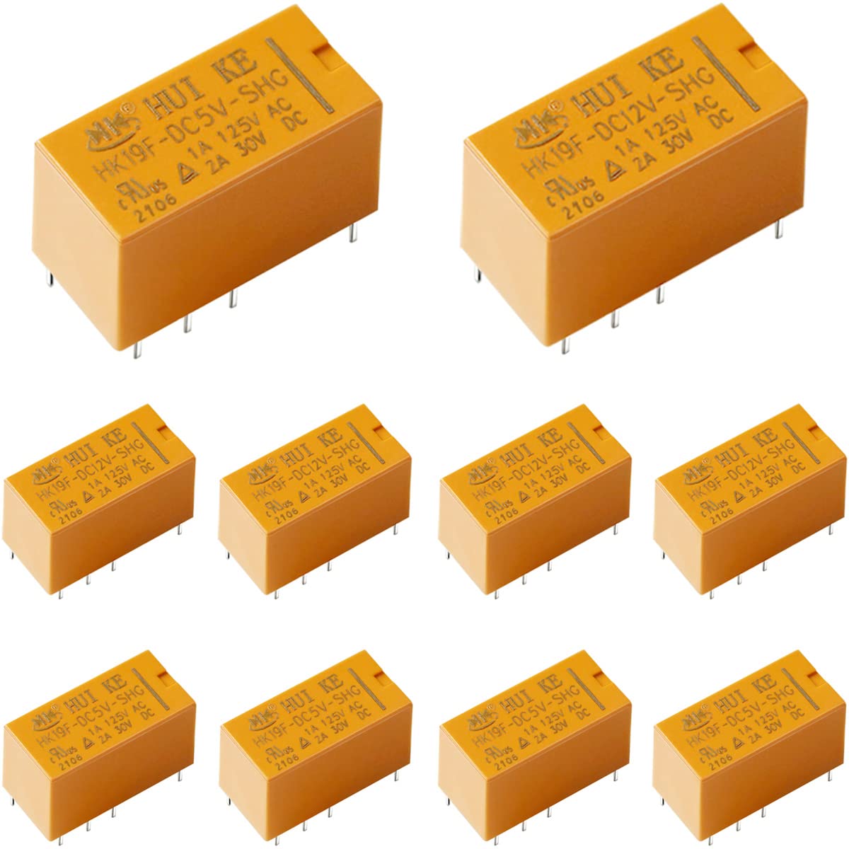 Youmile 5 pcs 5V Coil DPDT 8 Pin PCB General Power Relais HK19F + 5 pcs 12V Coil DPDT 8 Pin PCB General Power Relais HK19F DPDT Relay Coil 8 Pin 2NO 2NC Youmile 5 pcs 5V Coil DPDT 8 Pin PCB General Power Relais HK19F + 5 pcs 12V Coil DPDT 8 Pin PCB General Power Relais HK19F DPDT Relay Coil 8 Pin 2NO 2NC von Youmile