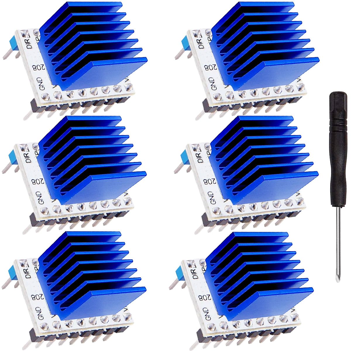 Youmile 6 Stück TMC2208 V1.2 3D-Drucker-Schrittmotor-Treibermodul, verstellbar mit Kühlkörper-Schraubendreher für 3D-Drucker-Controller-Hauptplatinen Reprap MKS Prusa i3 Ender-3 Pro Youmile 6 Stück TMC2208 V1.2 3D-Drucker-Schrittmotor-Treibermodul, verstellbar mit Kühlkörper-Schraubendreher für 3D-Drucker-Controller-Hauptplatinen Reprap MKS Prusa i3 Ender-3 Pro von Youmile
