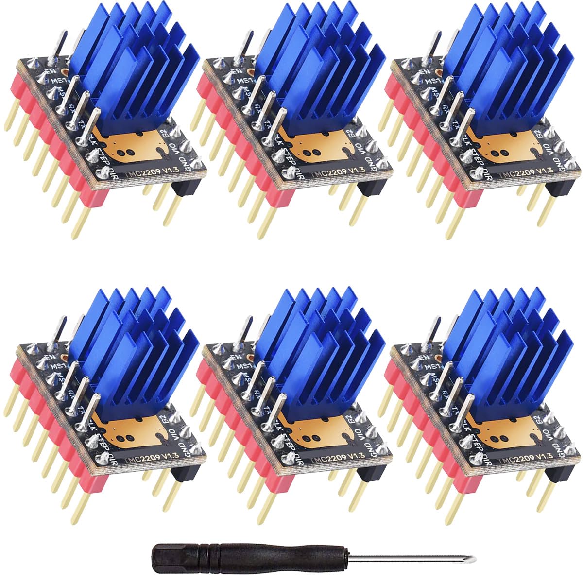 Youmile 6 Stück TMC2209 V1.3 Schrittmotor-Treibermodul 2,8 A Spitzentreiber mit Kühlkörper-Schraubendreher für SKR 3/SKR 2/Octopus V1.1/SKR V1.4 Turbo/SKR V1.3 3D-Drucker-Motherboards Youmile 6 Stück TMC2209 V1.3 Schrittmotor-Treibermodul 2,8 A Spitzentreiber mit Kühlkörper-Schraubendreher für SKR 3/SKR 2/Octopus V1.1/SKR V1.4 Turbo/SKR V1.3 3D-Drucker-Motherboards von Youmile