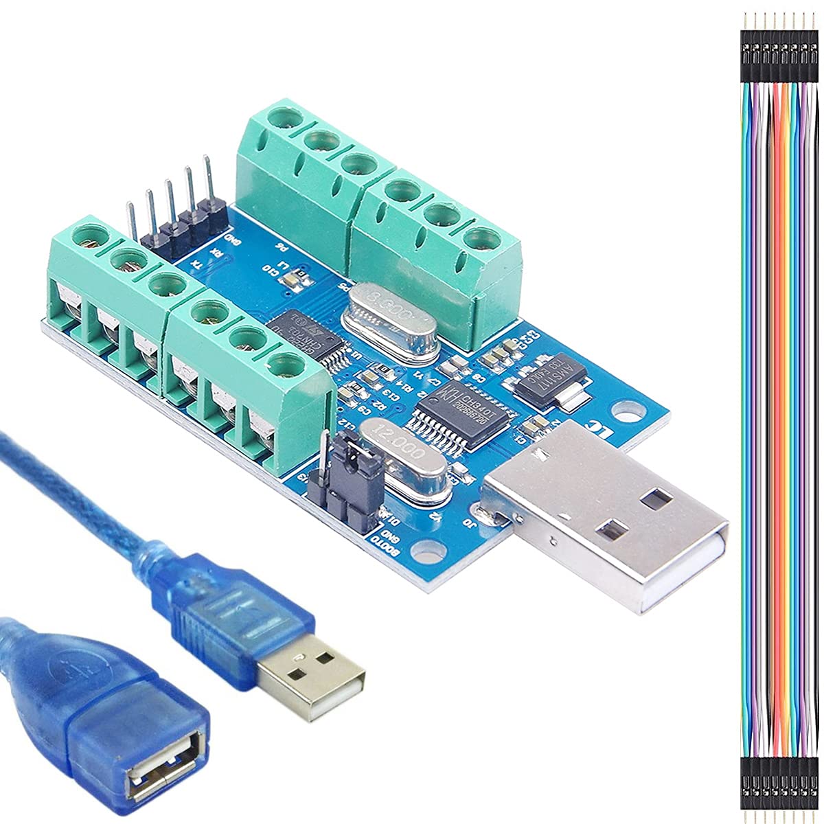 Youmile CC2531 USB-Erfassungsmodul Datenerfassungsmodul STM32 10-Kanal-12-Bit-UART-Kommunikations-ADC-Modul, mit USB-Verlängerungskabel, 15-polige Kabel An der MCU Youmile CC2531 USB-Erfassungsmodul Datenerfassungsmodul STM32 10-Kanal-12-Bit-UART-Kommunikations-ADC-Modul, mit USB-Verlängerungskabel, 15-polige Kabel An der MCU von Youmile
