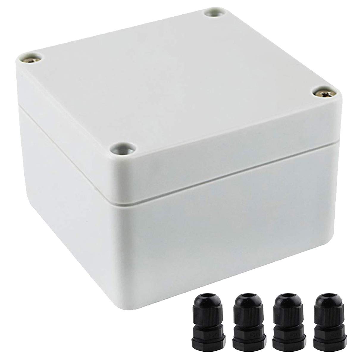 Youmile Elektrische Projekt Box 83 x 81 x 56 mm IP65 wasserdichte ABS Kunststoff Anschlussbox für Außenanschluss mit 4PCS PG7 Kabelverschraubung Youmile Elektrische Projekt Box 83 x 81 x 56 mm IP65 wasserdichte ABS Kunststoff Anschlussbox für Außenanschluss mit 4PCS PG7 Kabelverschraubung von Youmile