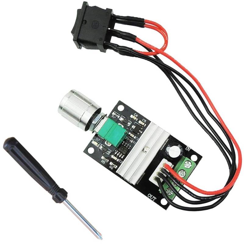 Youmile Motordrehzahlregler PWM 1203BB 6V 12V 24V 28V DC Motordrehzahlregler PWM 3A 80W Einstellbarer Motortreiberschalter DC-Motortreiber mit Schraubendreher von Youmile