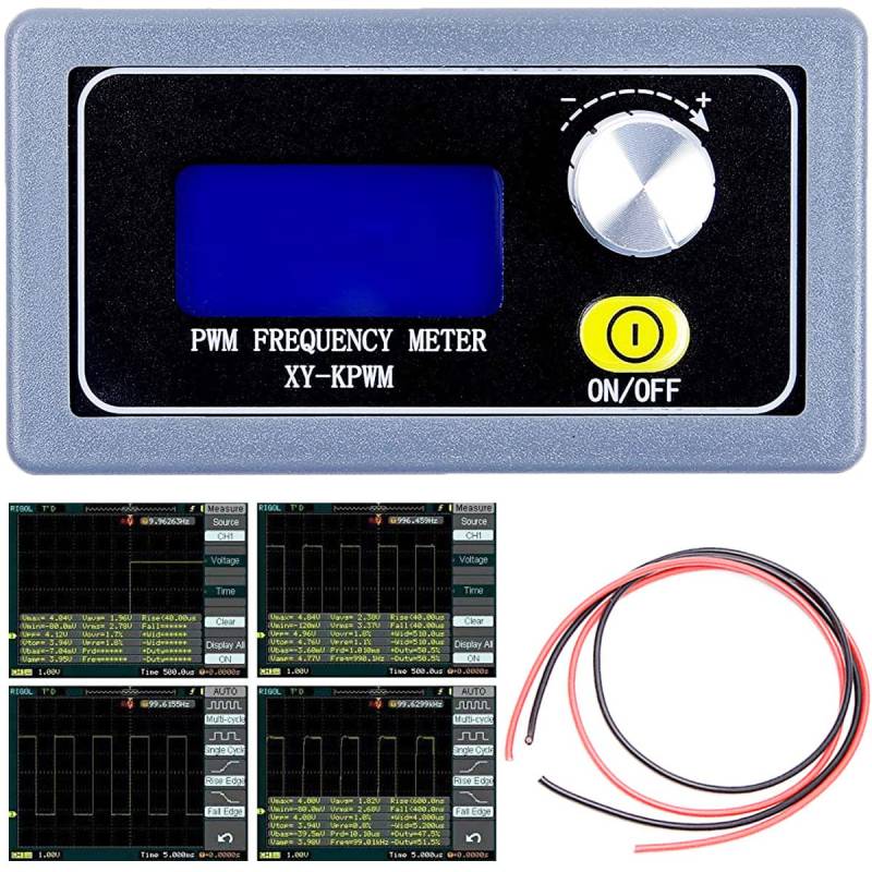 Youmile PWM Signal Generator Modul 1-Kanal 1Hz-150KHz PWM Pulsfrequenz Tastverhältnis einstellbares Modul LCD-Display,mit rotem und schwarzem Kabel von Youmile