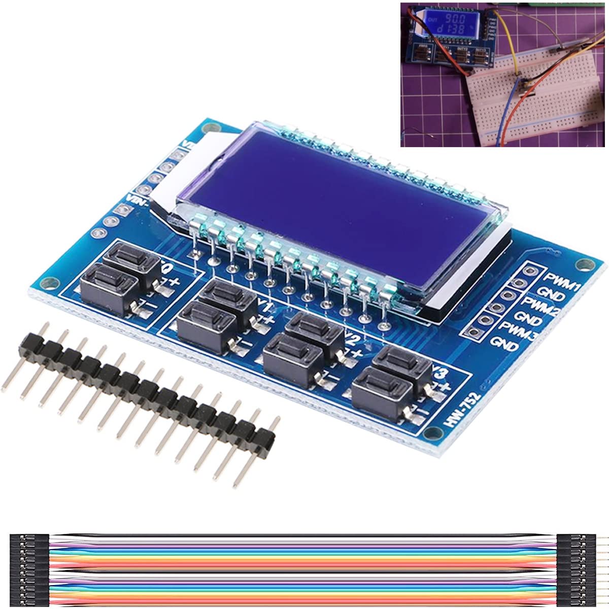 Youmile Signal-Generator PWM-Impulsfrequenz Kapazität Einstellbare Module, LCD-Anzeige, 1 Hz bis 150 kHz, mit Pinheader, DuPont-Kabel von Youmile