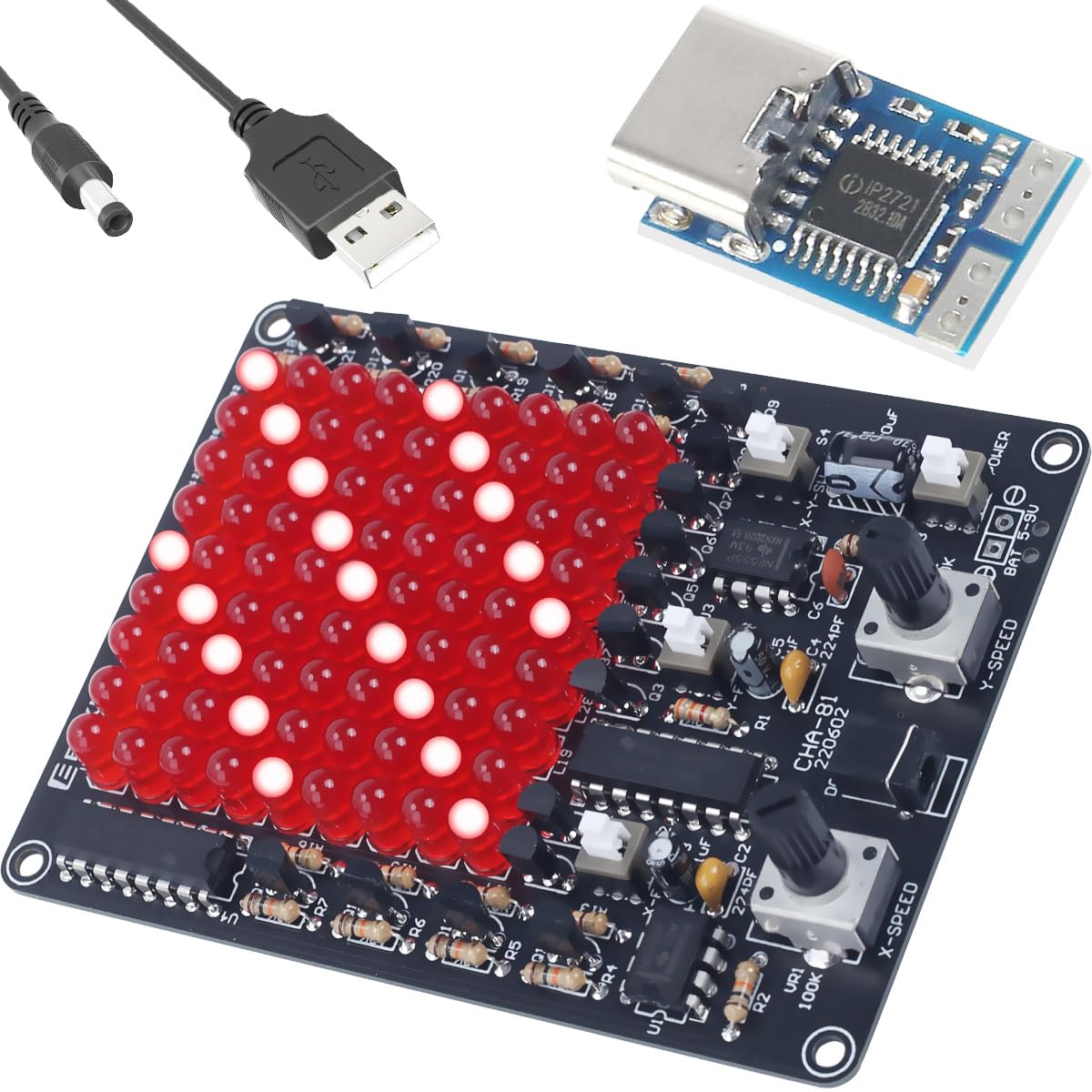 Youmile Soldering Practice Kit,Lötübungsset, LED-Verfolgungslichtset, X/Y-Achse, mobiler Spaß, elektronische Produktion, DIY-Schweißübungstraining, Montageteile mit PDC004-PD-Decoy-9-V-Modul Youmile Soldering Practice Kit,Lötübungsset, LED-Verfolgungslichtset, X/Y-Achse, mobiler Spaß, elektronische Produktion, DIY-Schweißübungstraining, Montageteile mit PDC004-PD-Decoy-9-V-Modul von Youmile