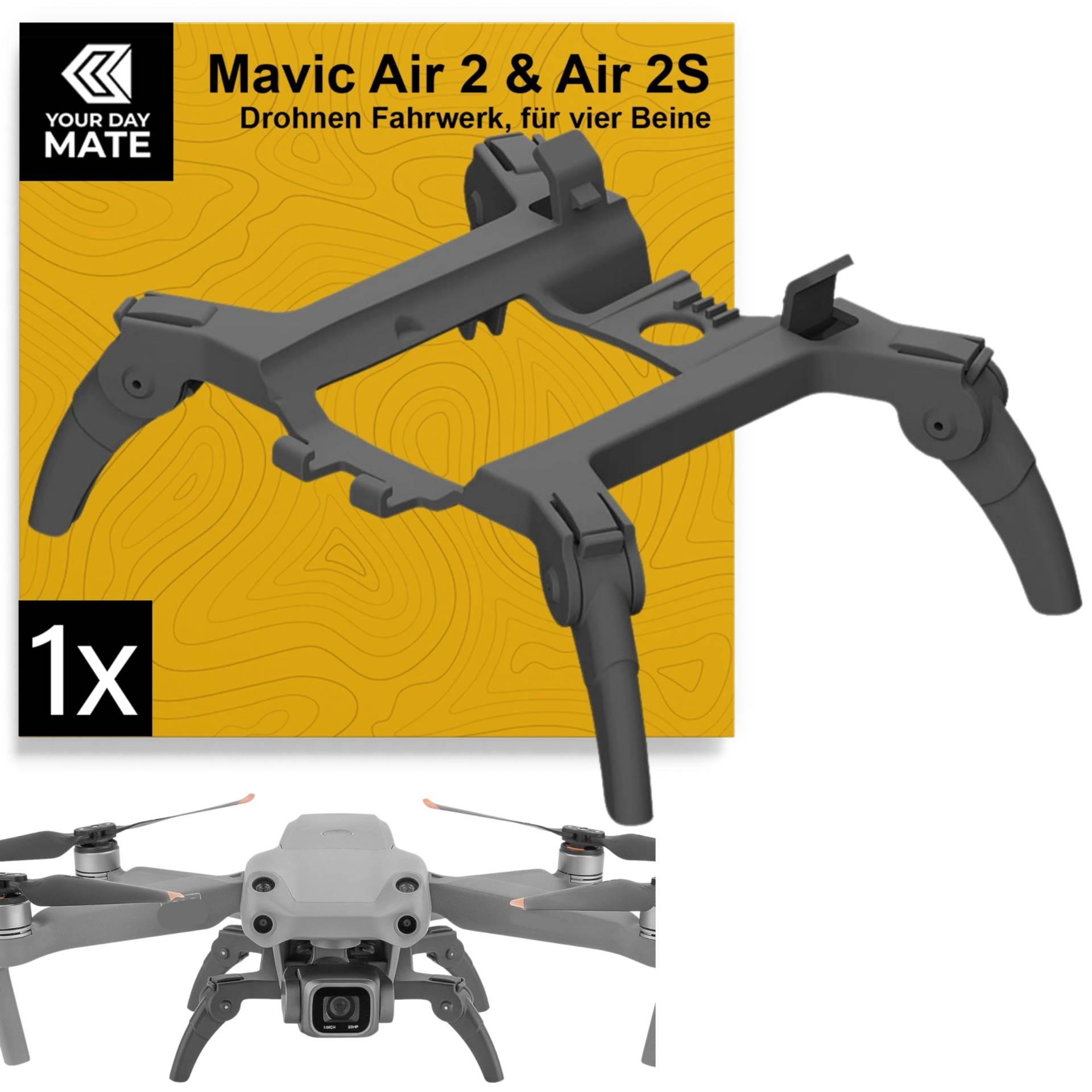 Drohnen Fahrwerk, 1 Set, kompatibel mit DJI Mavic Air 2, DJI Air 2S, Landebeine schützen Gimbal und Unterboden, Unterbau für sanftes Landen, Drohne Beine Landung, Drohne Landegestell, Landefüße Set von Your Day Mate