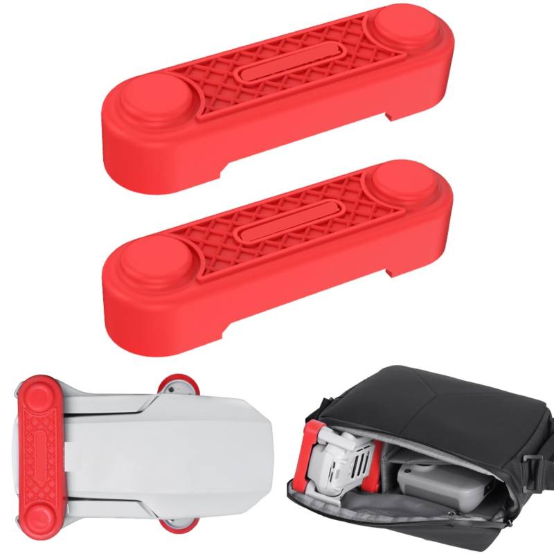 Drohnen Propeller Halterung, 1 Set, kompatibel mit DJI Mini 2, DJI Mini 2 SE, DJI Mini SE, DJI Mavic Mini, in Rot, Silikon, Rotorblätter Schutz Drohne, Propellerhalter Transport, Drone Prop Holder von Your Day Mate