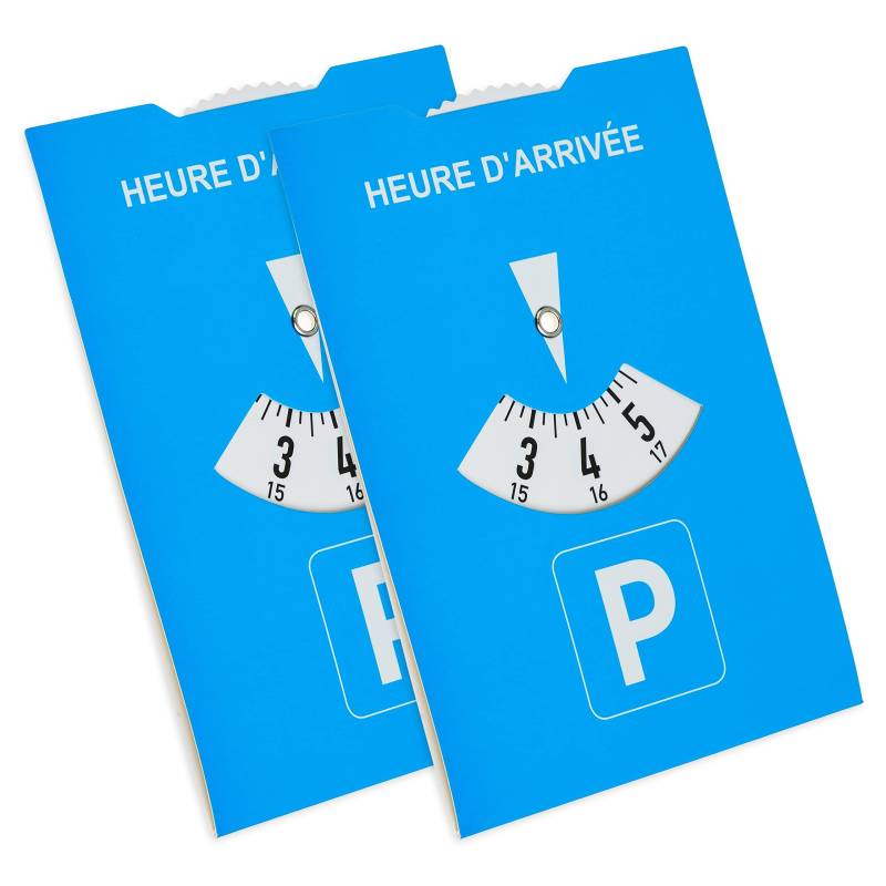 Parkscheibe, 2 Stück, in Blau, aus Papier, doppelseitig einstellbar, Parkuhr mit HEURE D'ARRIVÉE, für Auto, LKW, Wohnmobil, Parking Disc Blue, Parkscheiben, Parkkarte, blaue Papier Park Scheibe Karte von Your Day Mate