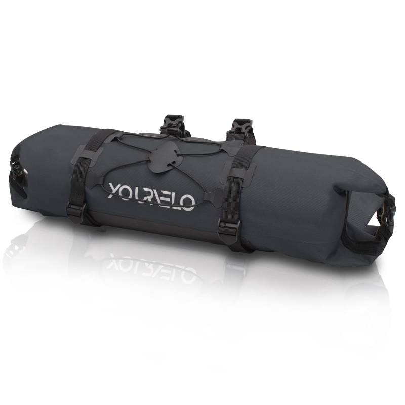 YourVelo - Fahrrad Lenkertasche - 9L Volumen - 100% Wasserdicht - 340 Gramm - Fahrradtasche Lenker Fronttasche Vorne Bikepacking (Schwarz) von YourVelo