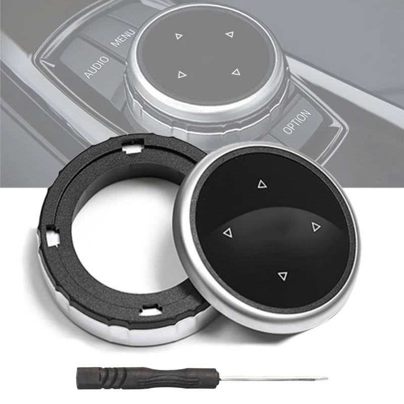 Youzzei Multimedia Knopf Abdeckung, Auto Multimedia Knob Cover (Mittel bis groß) für BMW 1er 3er 5er 7er F10 F20 F30 7-Tasten Bmw Idrive Knopf, ABS-Kunststoff F30 Knopfabdeckungen - Arrow Pattern von Youzzei