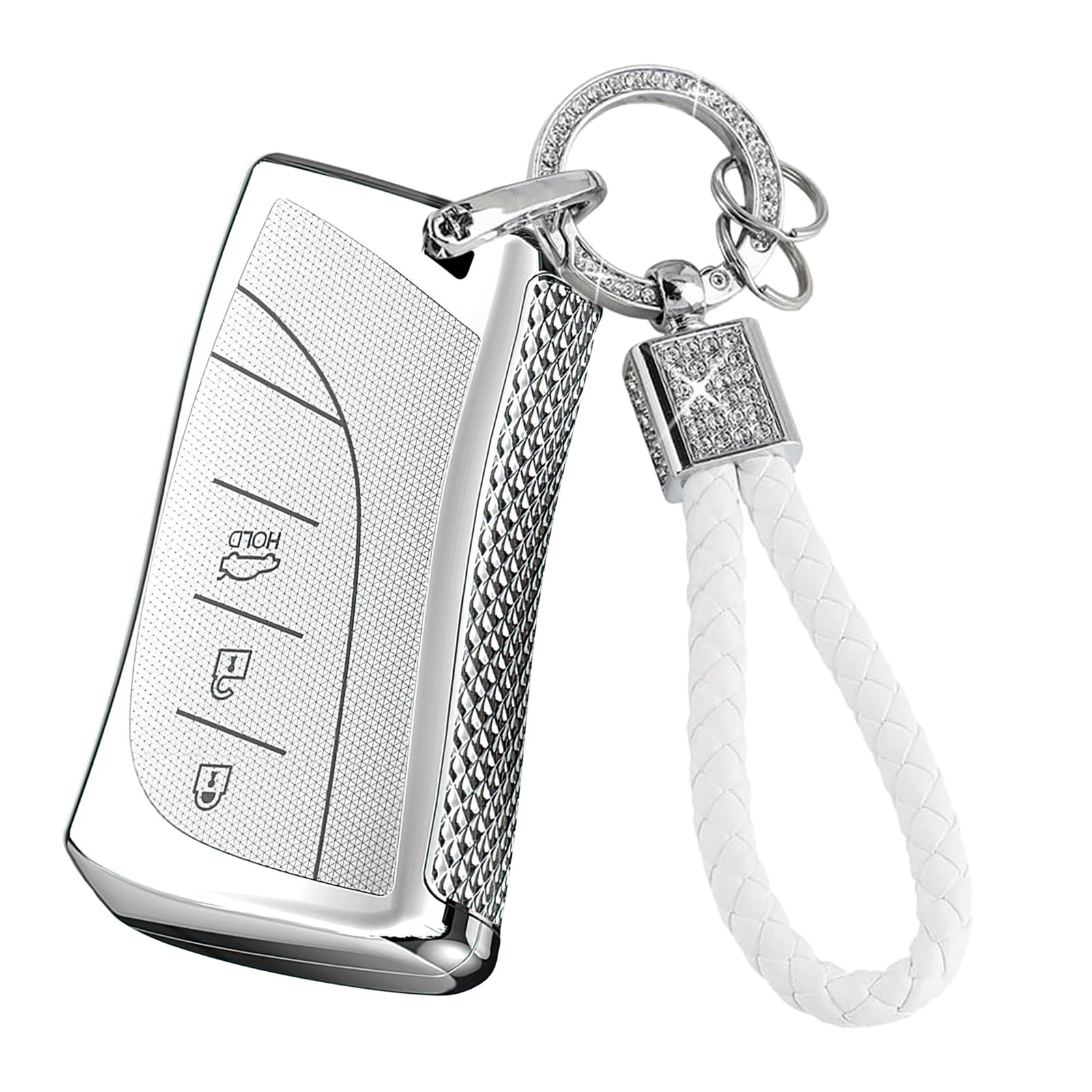 Ysbxitu 3-Tasten-Autoschlüssel-Schutzhülle mit glitzerndem Schlüsselanhänger, passend für Lexus Nx ES UX Us RC Lx Lc Gx Ls is Gs Rx Smart Remote Key Protector Holder Full Protection Remote Fob Case Ysbxitu 3-Tasten-Autoschlüssel-Schutzhülle mit glitzerndem Schlüsselanhänger, passend für Lexus Nx ES UX Us RC Lx Lc Gx Ls is Gs Rx Smart Remote Key Protector Holder Full Protection Remote Fob Case von Ysbxitu