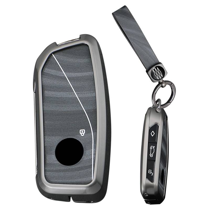 Ysbxitu Autoschlüssel Hülle Passt für BMW Mode-Schlüsselhülle Cover Passt für BMW 2024 X7 X1 U11 iX iX1 Tourer U06 X6 XM 7er I7 I4 I5 4-Tasten-Fernbedienungs-Schlüsselanhänger-Abdeckung B Schwarz von Ysbxitu