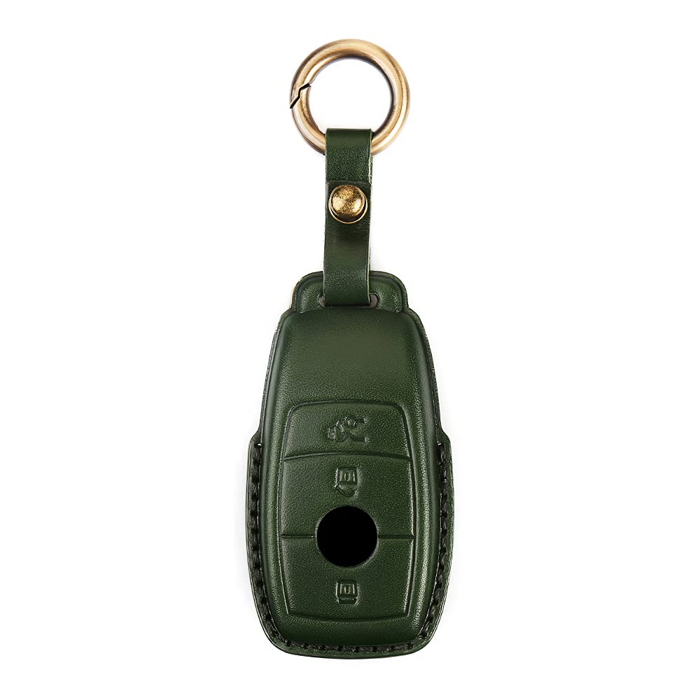 Ysbxitu Autoschlüssel KunstlederHülle kompatibel mit Mercedes Benz GLB Smart Key (nur Keyless) - Schlüssel hülle mit Schlüsselanhänger von Ysbxitu