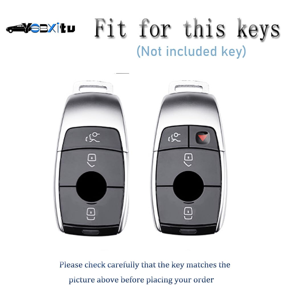 Ysbxitu Autoschlüssel KunstlederHülle kompatibel mit Mercedes Benz GLB Smart Key (nur Keyless) - Schlüssel hülle mit Schlüsselanhänger von Ysbxitu