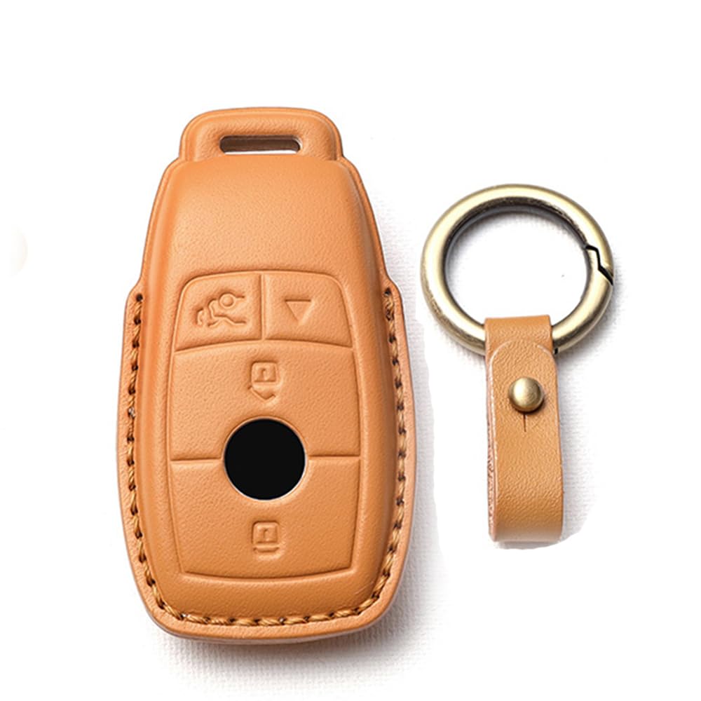 Ysbxitu Autoschlüssel KunstlederHülle kompatibel mit Mercedes Benz GLB Smart Key (nur Keyless) - Schlüssel hülle mit Schlüsselanhänger von Ysbxitu