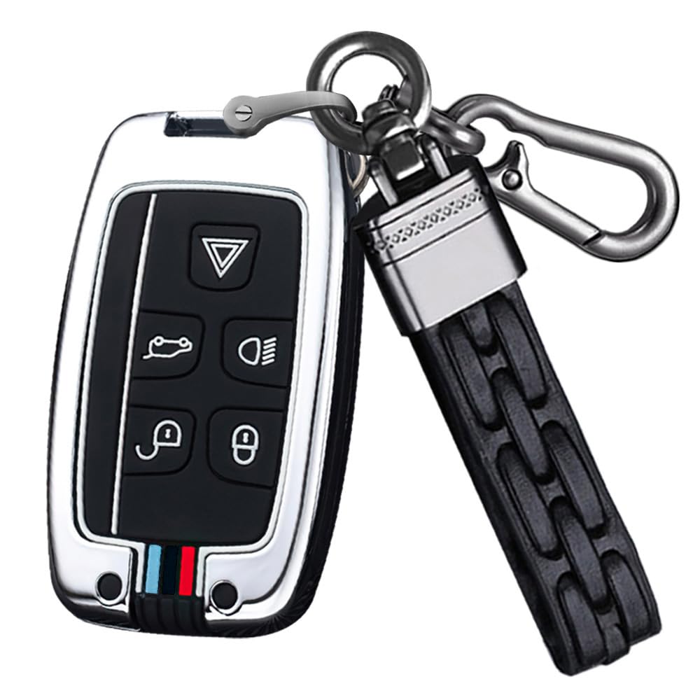 Ysbxitu Autoschlüssel Schutz Schlüssel Gehäuse für Land Rover Discovery Sport Auto Zubehör kompatibel mit Range Sport Rover Evoque Sport Jaguar XF XE F-pace wasserdichte-Schlüsselanhänger C Silber Ysbxitu Autoschlüssel Schutz Schlüssel Gehäuse für Land Rover Discovery Sport Auto Zubehör kompatibel mit Range Sport Rover Evoque Sport Jaguar XF XE F-pace wasserdichte-Schlüsselanhänger C Silber von Ysbxitu