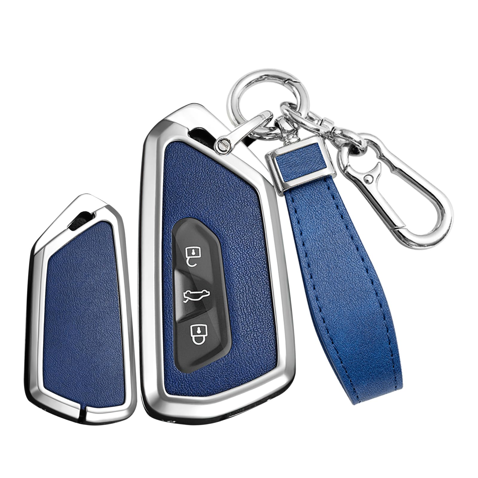 Ysbxitu Für VW Autoschlüssel Hülle Eui Metall-Fernbedienung Funkschlüssel passt für VW Golf 8 Seat Leon MK 4 Tarraco Ateca Octavia kratzfestes Schlüsselanhänger-Hülle Car Keychain B Blau Ysbxitu Für VW Autoschlüssel Hülle Eui Metall-Fernbedienung Funkschlüssel passt für VW Golf 8 Seat Leon MK 4 Tarraco Ateca Octavia kratzfestes Schlüsselanhänger-Hülle Car Keychain B Blau von Ysbxitu