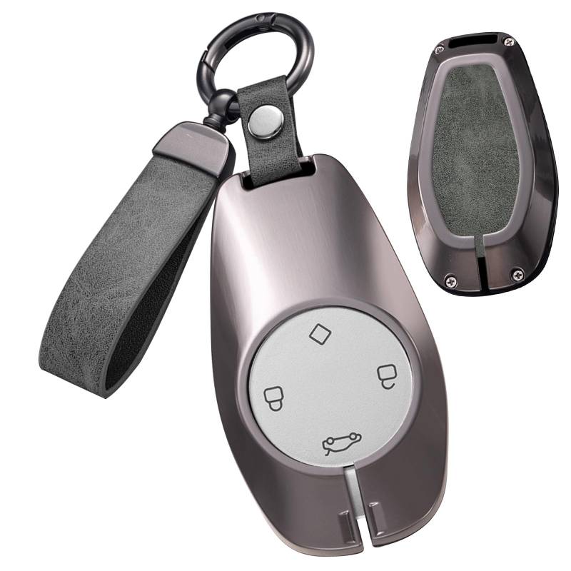 Ysbxitu Keyless Autoschlüssel Hülle Passt für Leapmotor T03 S01 C11 C01 C16 C10 B10 2023 2024 2025 Zinklegierung Schlüsselhülle Fernschlüsselkasten Schlüsselanhänger Schlüsselbox Autozubehör-A Grau von Ysbxitu