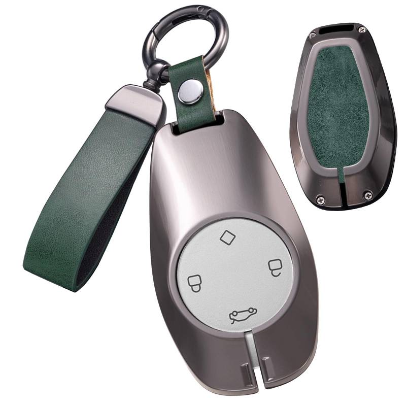 Ysbxitu Keyless Autoschlüssel Hülle Passt für Leapmotor T03 S01 C11 C01 C16 C10 B10 2023 2024 2025 Zinklegierung Schlüsselhülle Fernschlüsselkasten Schlüsselanhänger Schlüsselbox Autozubehör-A Grün von Ysbxitu