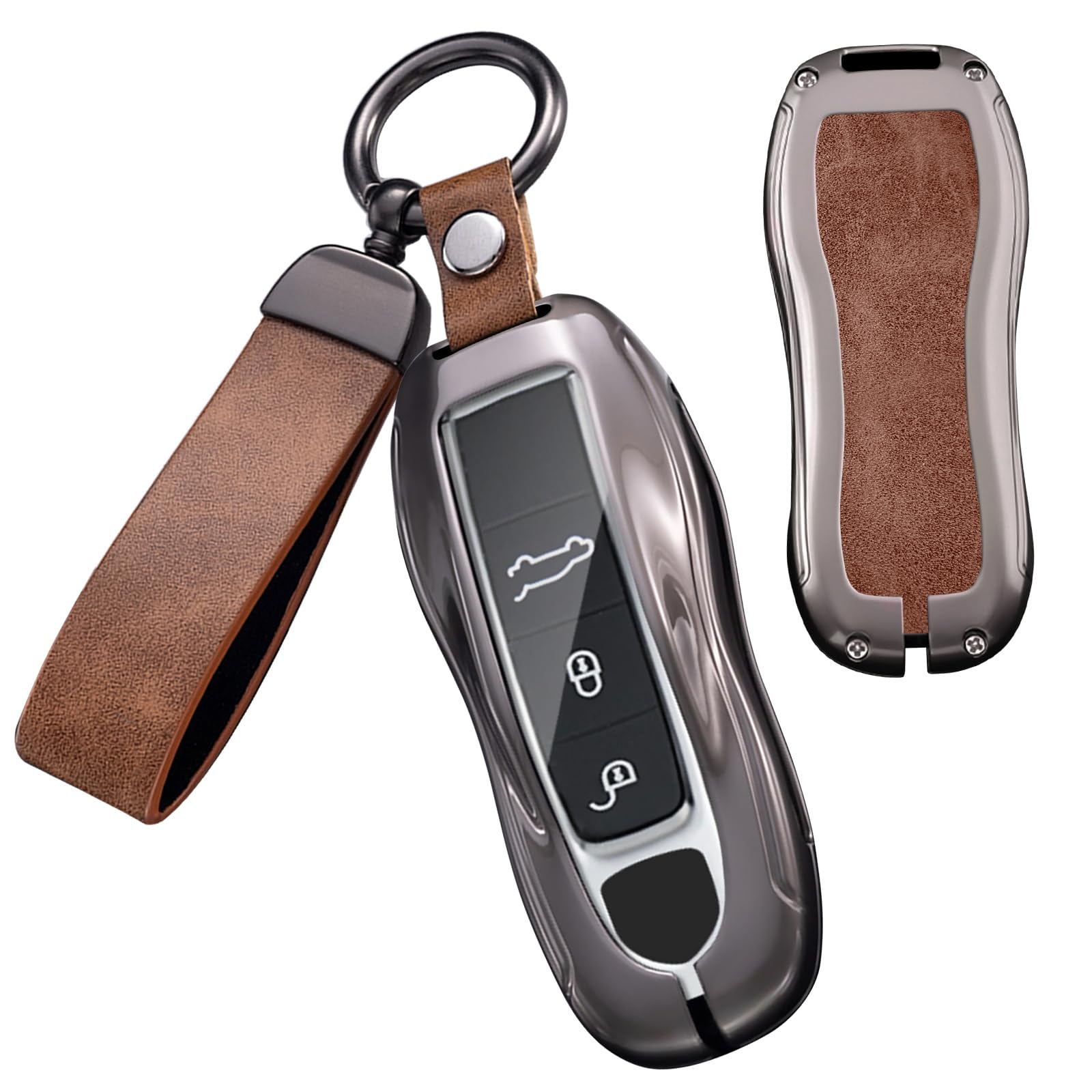 Ysbxitu Schlüssel Schutz Etui Leder Schlüssel mit Schlüsselanhänger kompatibel mit Porsche Cayenne Panamera 911 971 9YA Taycan Macan Boxster Carrera Keyless Go Schlüsselbox für Funkschlüssel Ysbxitu Schlüssel Schutz Etui Leder Schlüssel mit Schlüsselanhänger kompatibel mit Porsche Cayenne Panamera 911 971 9YA Taycan Macan Boxster Carrera Keyless Go Schlüsselbox für Funkschlüssel von Ysbxitu