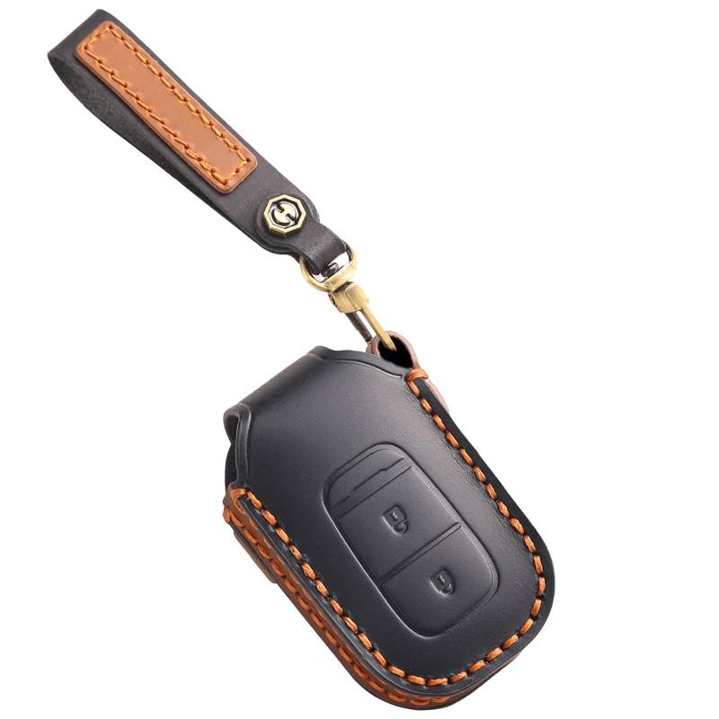 Ysbxitu Schlüsseletui Abdeckung Autoschlüssel Hülle Mit Schlüsselanhänger Passt für Honda HRV Accord CR-V CRV Pilot HR-V Civic RV3 RV4 2023 Leder Fernbedienung Cover Schlüsselanhänger 2 Tasten-Schwarz von Ysbxitu