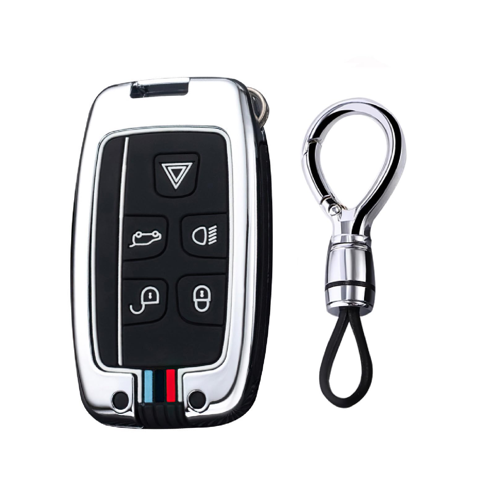 Ysbxitu Smart Autoschlüssel hülle kompatibel mit Land Rover Discovery LR4 Range Rover Sport Evoque Jaguar XF XE XJ XJL F-pace F-Type Schlüsselgehäuse Fernbedienung Cover Auto-Zubehör,Tuning von Ysbxitu