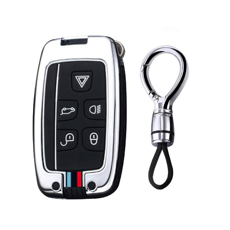 Ysbxitu Smart Autoschlüssel hülle kompatibel mit Land Rover Discovery LR4 Range Rover Sport Evoque Jaguar XF XE XJ XJL F-pace F-Type Schlüsselgehäuse Fernbedienung Cover Auto-Zubehör,Tuning von Ysbxitu