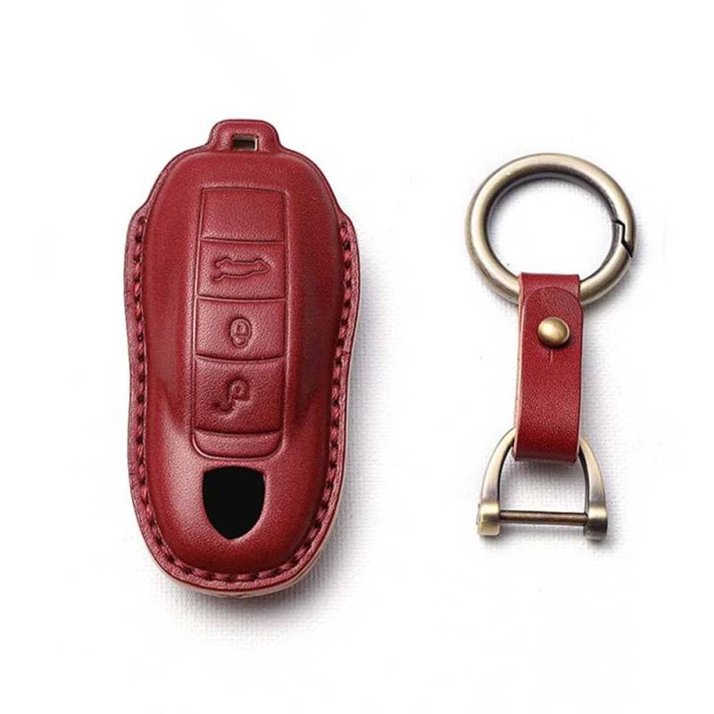 Ysbxitu Smartkey Schlüssel Schutzhülle kompatibel mit Porsche Cayenne Panamera 911 971 9YA Macan Boxster Taycan Carrera kratzfestes-Autofernbedienungen | Key fob Leder Cover von Ysbxitu