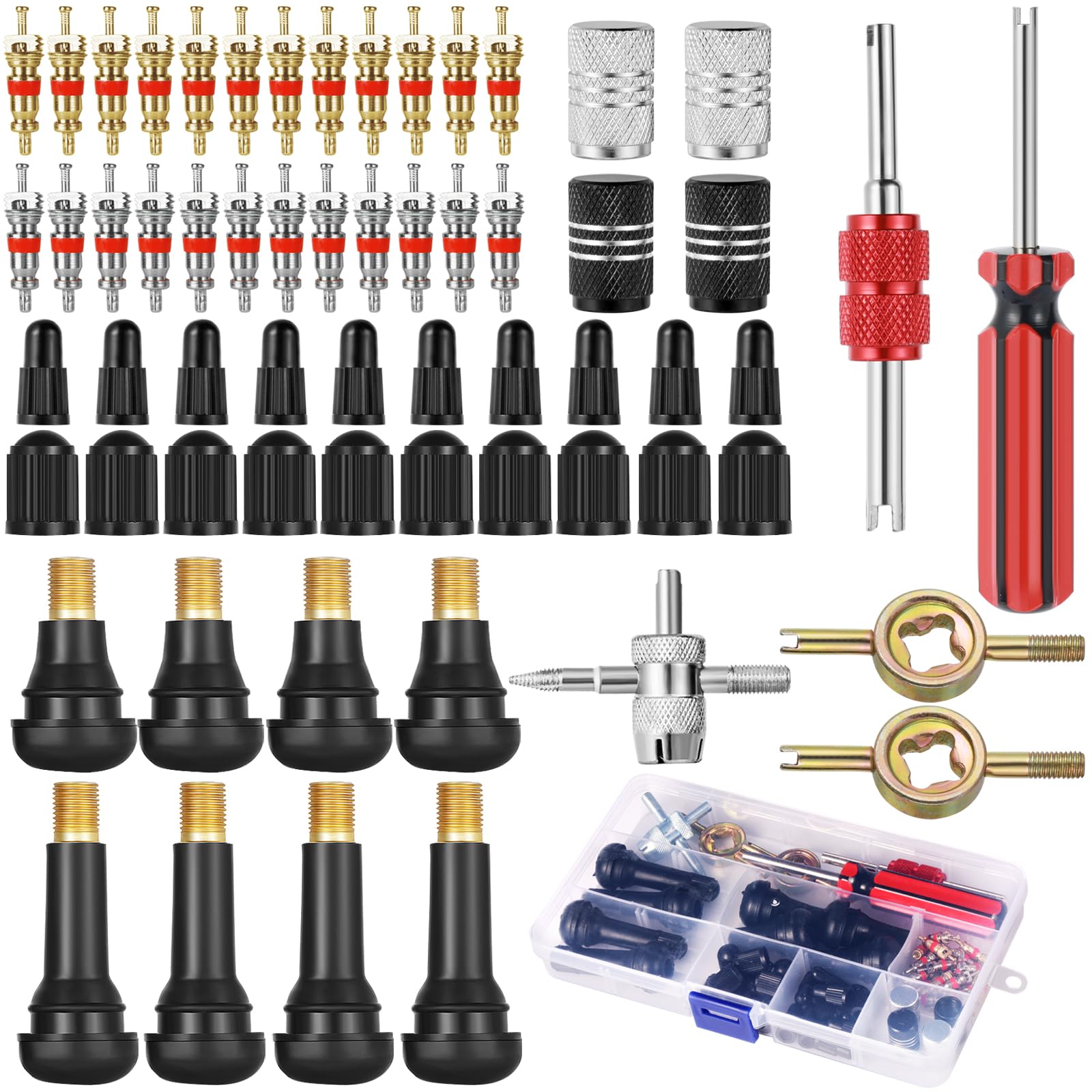 Ysimple 61 Stück Reifenventilentferner Ventil Reparatur, Ventilkern Reparatur Werkzeug mit Doppel und Einzelkopf Ventilkern, Autoventil Werkzeugkasten für Auto Motorrad Fahrrad Valve Core Tool Set Ysimple 61 Stück Reifenventilentferner Ventil Reparatur, Ventilkern Reparatur Werkzeug mit Doppel und Einzelkopf Ventilkern, Autoventil Werkzeugkasten für Auto Motorrad Fahrrad Valve Core Tool Set von Ysimple