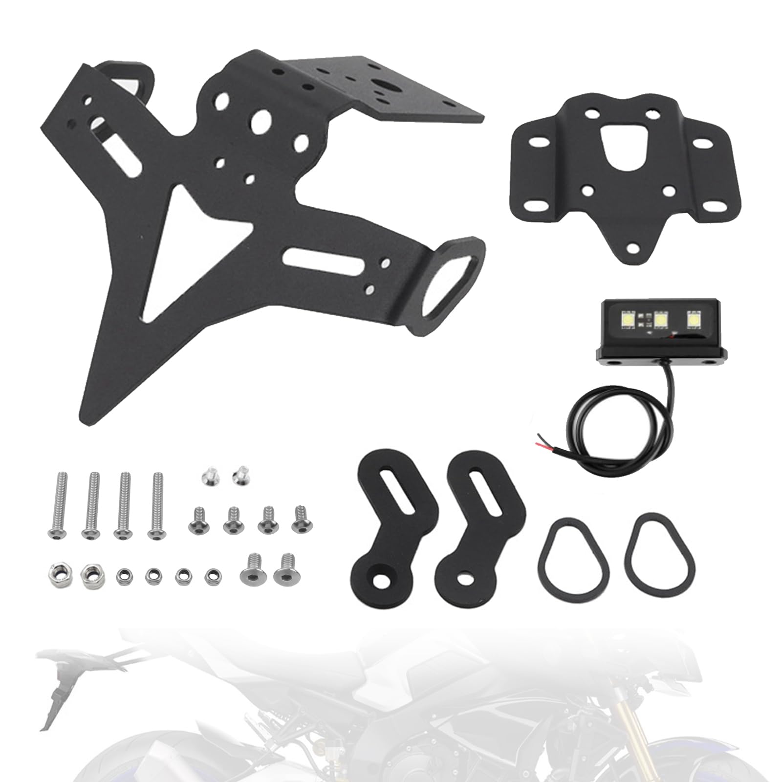 Kennzeichenhalter Motorrad, Nummernschildbefestigung mit Blinker, Einstellbarer Winkel Kennzeichenhalterung Nummernschildhalter, Kennzeichenhalter Motorrad-Heckkotflügel für Yamaha MT-07 MT07 FZ-07 Kennzeichenhalter Motorrad, Nummernschildbefestigung mit Blinker, Einstellbarer Winkel Kennzeichenhalterung Nummernschildhalter, Kennzeichenhalter Motorrad-Heckkotflügel für Yamaha MT-07 MT07 FZ-07 von Ysislybin