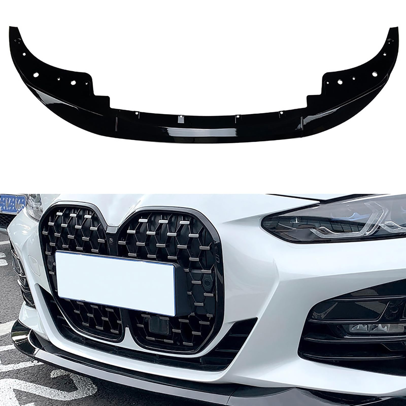 Auto Frontspoiler für BM-W 4 Series G22 G23 2020-2023, Frontstoßstange Stoßstange Lippe Spoiler Lip Splitter Spoilerlippe Diffusor Protector Frontlippe Body Kit Design Zubehör von YSOLDA