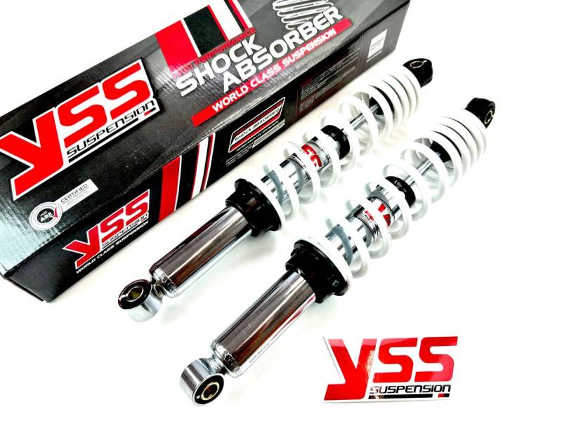 YSS Federbeine weiß 360mm einstellbare Stoßdämpfer für Simson Mokick S50 51 von Yss