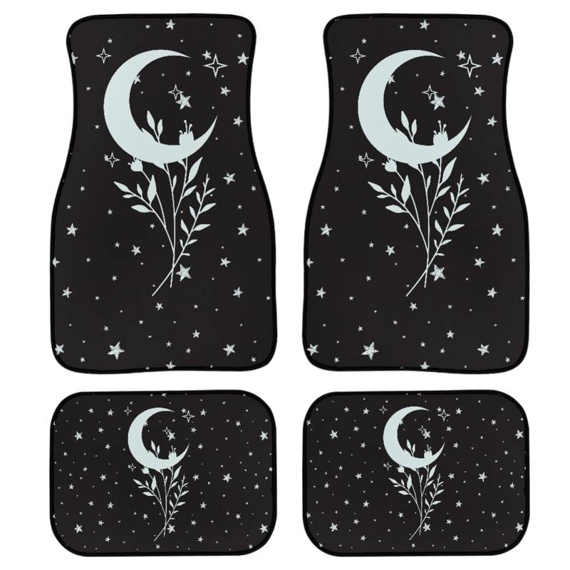 YSTARDREAM Star Moon Teppichschutzmatte Autozubehör für Damen Herren vorne und hinten Auto Fußmatten 4er Set Universal Passform rutschfest waschbar und leicht zu reinigen von Ystardream
