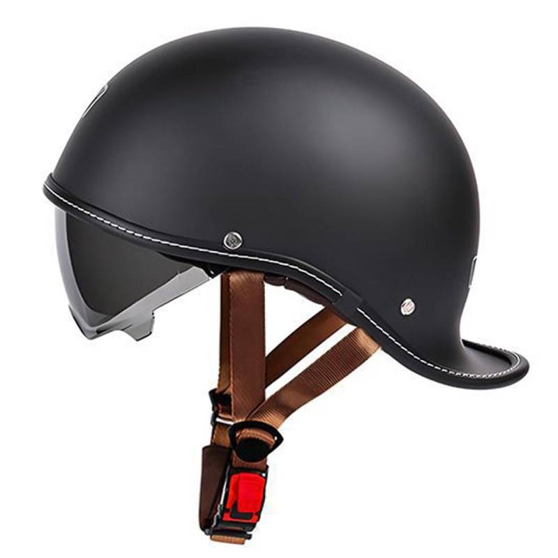 Halbschalenhelm Jethelm ECEDOT-Zulassung Vintage Motorradhelm Baseball Cap Cruiser Scooter Helm Mit Built-In Visier Retro Motorrad Halbhelm Rollerhelm Für Herren Damen 2,XL:61-62CM von YuanLiang