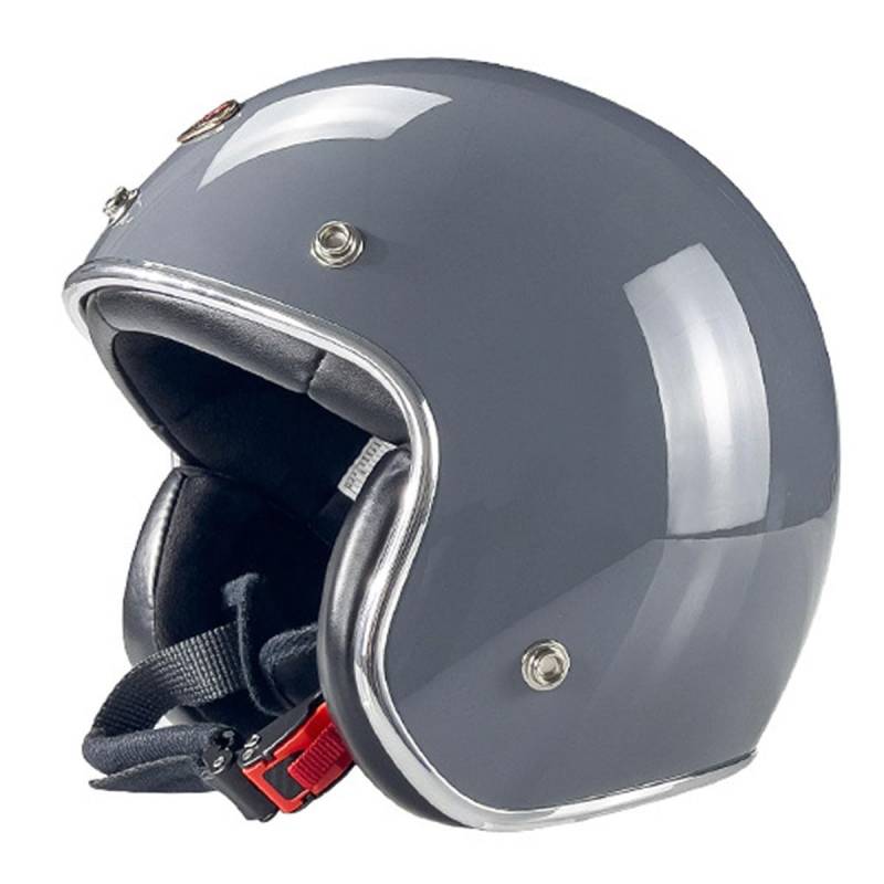 Halbschalenhelm Jethelm ECEDOT Zulassung Vintage Motorradhelm Cruiser Scooter Helm Mit Abnehmbare Krempe Retro Motorrad Halbhelm Für Herren Damen Four Seasons 5,M:57-58CM von YuanLiang