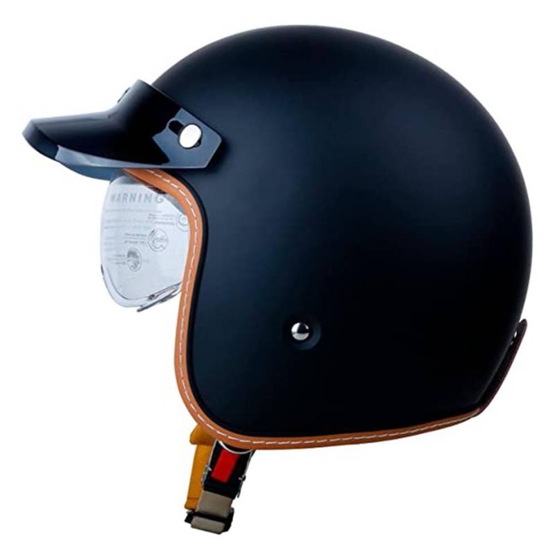 Retro Oldtimer Halbschale Jethelm Motorrad-Helm DOTECE-Zulassung 3/4 Motorradhelm Halbschalenhelm Rollerhelm Cruiser Chopper Mit Sonnenblende Offener Helm Für Damen Herren 10,XXL:63-64CM von YuanLiang