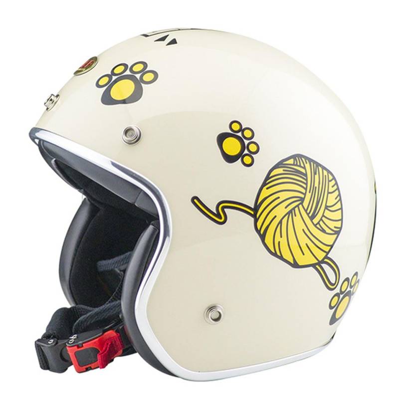 Vintage Motorradhelm Winddichter Motorrad Halbhelm Roller Helm Mit Abnehmbare Krempe Jethelm Straßenhelm Für Damen Herren ECEDOT Zertifizierung Halbschalenhelm Scooter Helm 14,S:55-56CM von YuanLiang