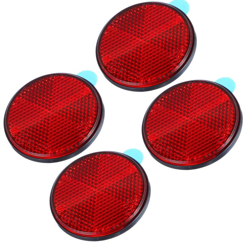 Yuanchu Rückstrahler Rot Klein, 4 Stück E4 Katzenaugen Selbstklebend Katzenaugen Fahrrad Kinder Rote Reflektoren Fahrrad Motorrad Rückstrahler Katzenauge Fahrrad Scooter Sicherheit Reflektierend von Yuanchu