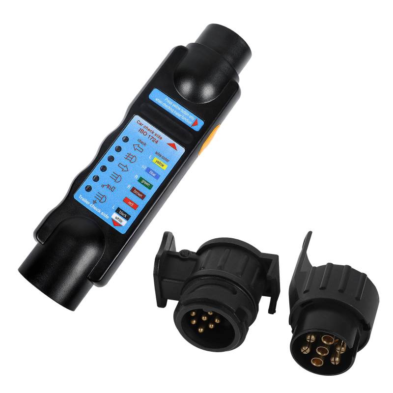 Yuanjoy 7 13 Poliger Anhänger Trailer Tester 7 Pin Trailer Caravan Socket Tester 12 V Tester Car, mit 13 Zu 7 Pol und 7 Zu 13 Pol Adapter von Yuanjoy