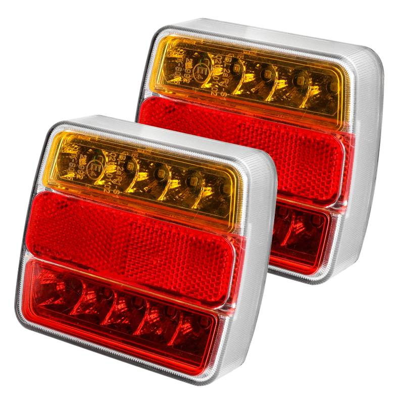 Yuanjoy 2 Stück 12 V LED-Rücklichter für Anhänger, 5 Funktionen - mit Bremslichter, Blinker, Positionslichter, Kennzeichenbeleuchtung, Reflektor von Yuanjoy