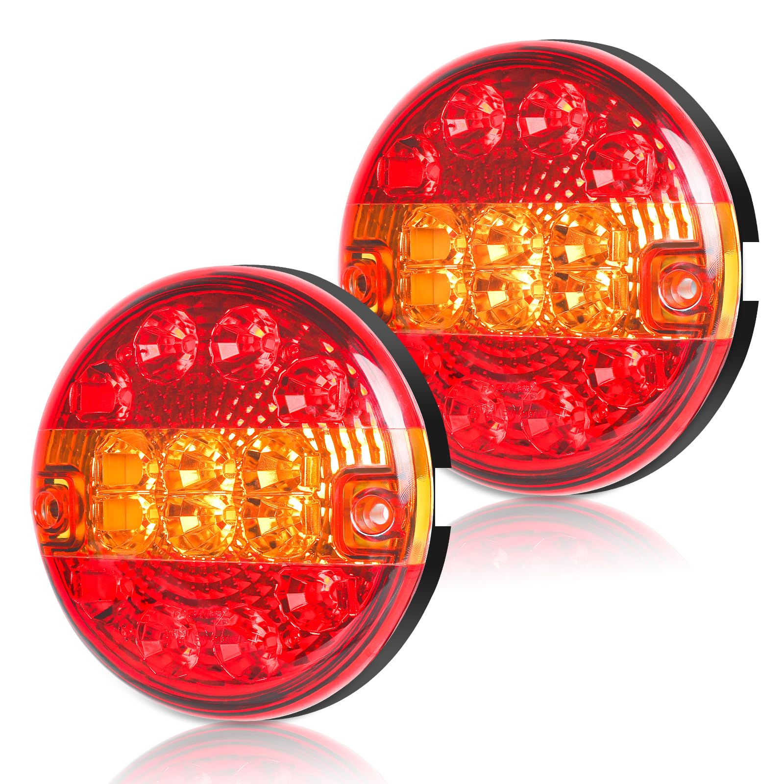 Yuanjoy 2x Rückleuchten Anhänger, 12V/24V Anhänger Beleuchtung Wasserdicht Rund Rücklicht Led Hamburger Förmiges Universal Rücklicht für Anhänger LKW Wohnwagen Van Oder Traktor Yuanjoy 2x Rückleuchten Anhänger, 12V/24V Anhänger Beleuchtung Wasserdicht Rund Rücklicht Led Hamburger Förmiges Universal Rücklicht für Anhänger LKW Wohnwagen Van Oder Traktor von Yuanjoy