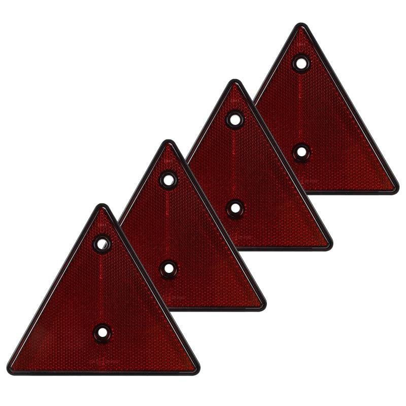 Yuanjoy 4 Pack Rote Dreieck Rückstrahler Reflektor für Pkw-Anhänger KFZ LKW - zum Anschrauben - inkl. Schrauben von Yuanjoy