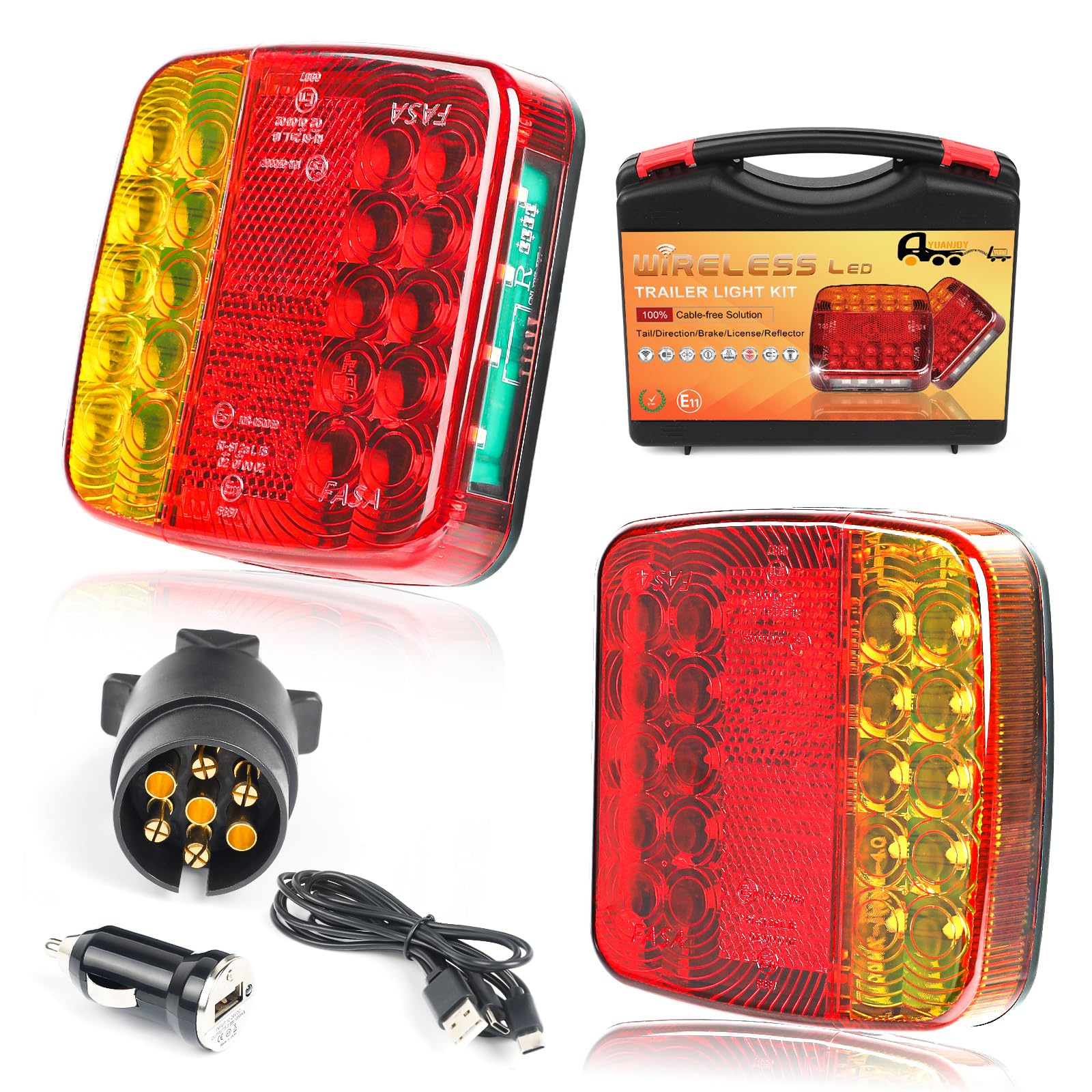 Yuanjoy 12V LED Rückleuchten Kabellos Magnet PKW Anhänger Rücklicht Akku KFZ LKW Rücklichter Wireless - Magnetische, Wasserdicht, Wiederaufladbare Yuanjoy 12V LED Rückleuchten Kabellos Magnet PKW Anhänger Rücklicht Akku KFZ LKW Rücklichter Wireless - Magnetische, Wasserdicht, Wiederaufladbare von Yuanjoy