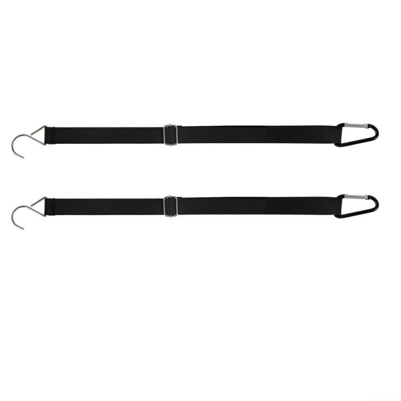 Premium-Nylon-Autoabdeckungsgurte, winddicht, einfache Installation, 2 Stück, schwarz, 440 cm, Fahrzeugabdeckung, sicherer Schutz, wetterbeständig von Yuanpgky