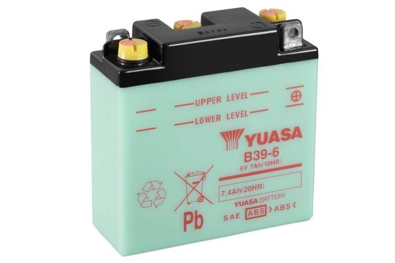 Yuasa B39-6 Motorradbatterie, 6 V, 7 Ah von SBC