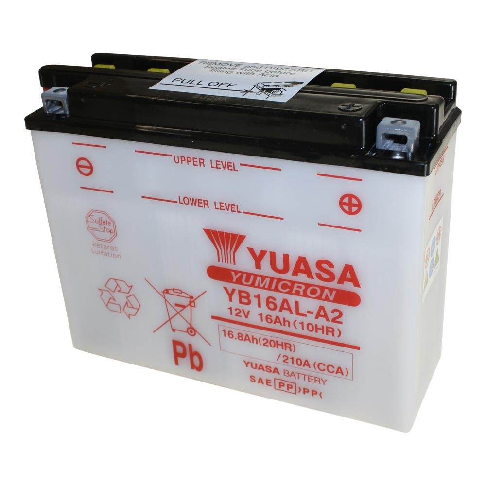 YUASA BATTERIE YB16AL-A2 offen ohne Saeure, 207 mm x 71.5 mm x 164 mm von Yuasa