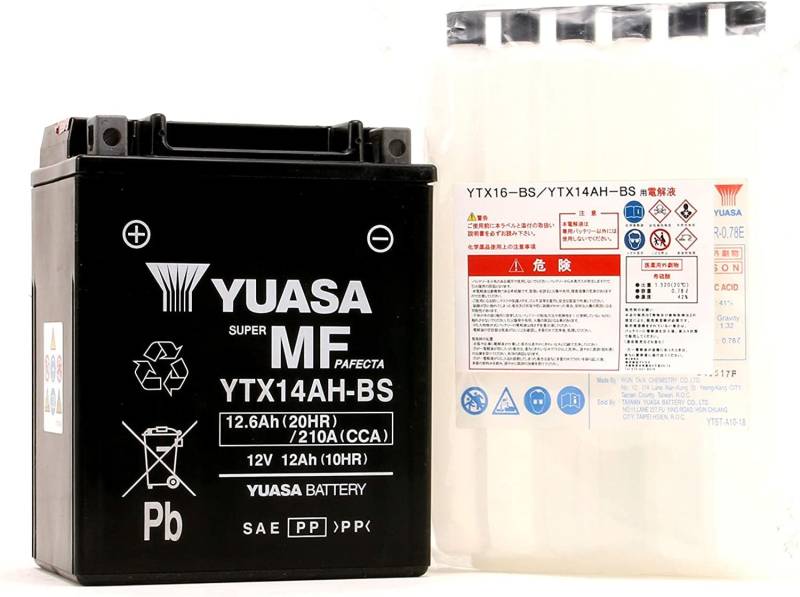 YUASA BATTERIE YTX14AH-BS AGM offen mit Saeurepack HP von Yuasa