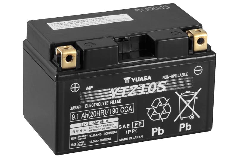 Yuasa YTZ10S Hochleistung Wartungsfreie Batterie, 12V, 150mm x 87mm x 93mm von Yuasa