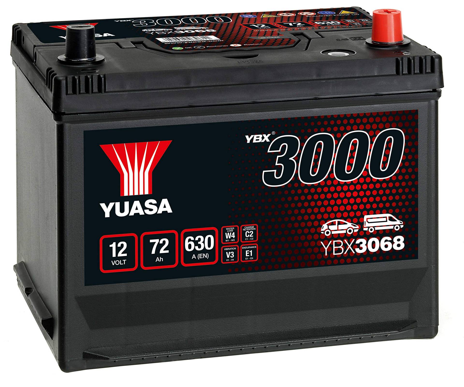 Yuasa YBX3068 SMF-Batterie, 12 V, 72 Ah, 630 A von Yuasa